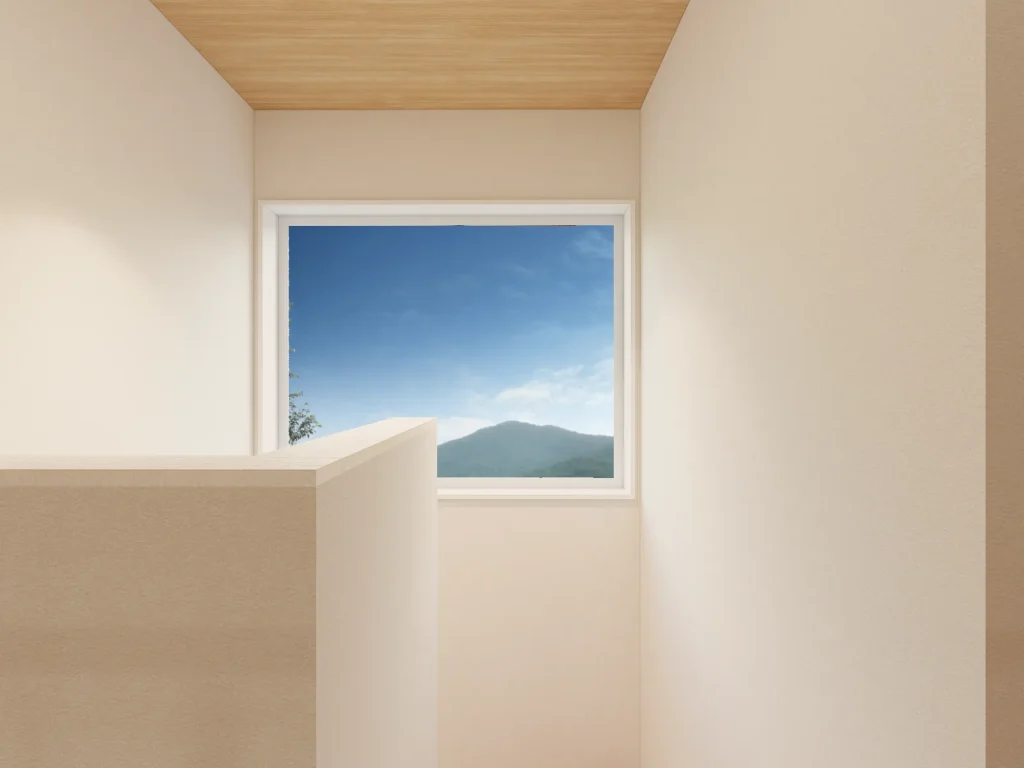 窓からのぞむ浅間山